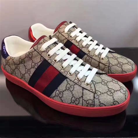 gucci mens red sneakers|Gucci gg canvas sneakers.